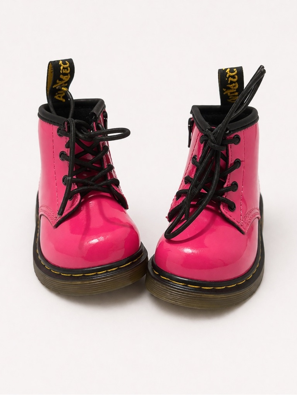 Dr. Martens Bright Pink Patent Lace-Up Boots